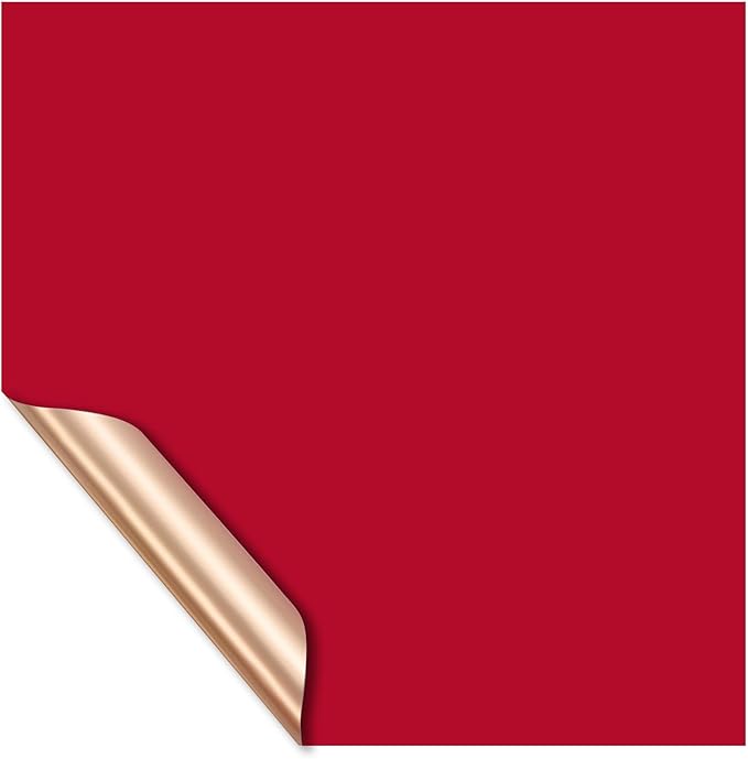 Exquisite flower gift wrapping paper - 10 sheets folded flat, with 13 color options, suitable for parties and socializing - 22 inches x21 inches each (Bright red and gold)