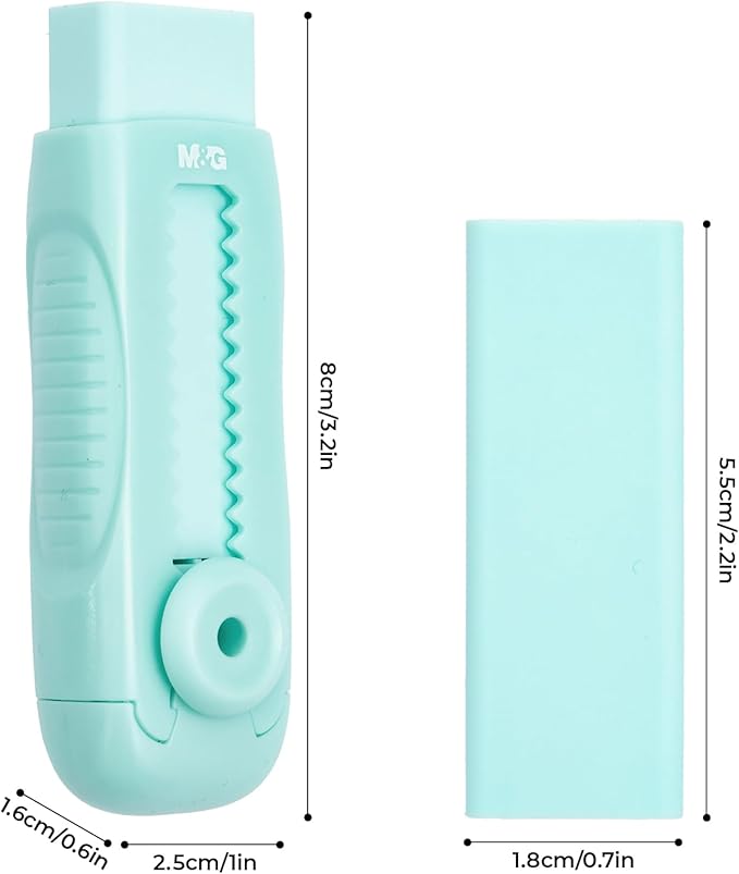 M&G 4 Pcs Cute Erasers for Kids Sliding Retractable Pencil Erasers, Push Pull Design Cute Erasers Stationery Supplies for Kids Back to School Supplies for Office