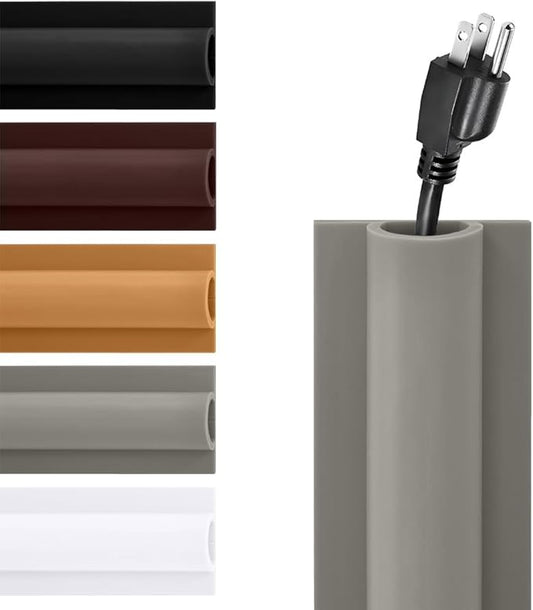 Rubber Bond TV Cord Hider Cable Protector - Strong Self Adhesive Wall Cord Cover Cable Hider - Low Profile Cable Management Wall Cord Concealer Cable Raceway