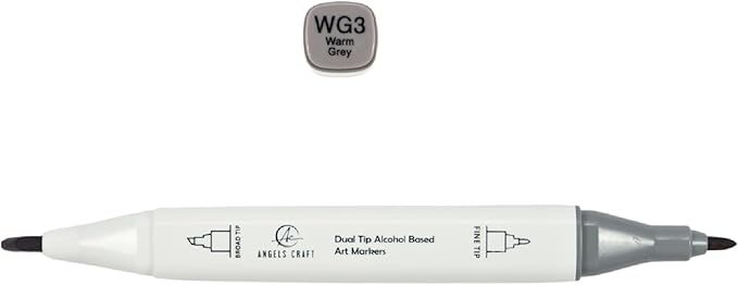 12-Piece Set of Alcohol Dual Tip Markers in Subtle Neutral Colors with Reusable Storage Case Sketch Pen for Coloring Drawing Artist Art Supplies