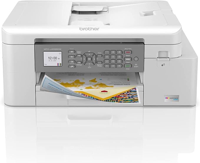 Brother MFC-J4335DW INKvestment Tank All-in-One Printer with Duplex and Wireless Printing Plus Up to 1-Year of Ink in-Box (Renewed Premium), White