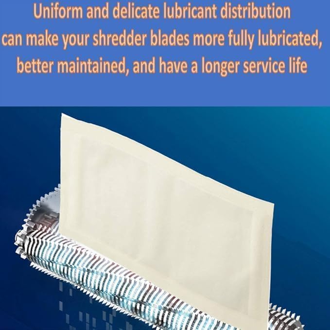 Shredder Lubricant Sheets – Pack of 20/25/30 Dry Oil-Free Waterproof Sheets – Keeps Blades Sharp, Cleaner & Quieter – No Leaks, Fits Standard Paper Shredders-20Pack