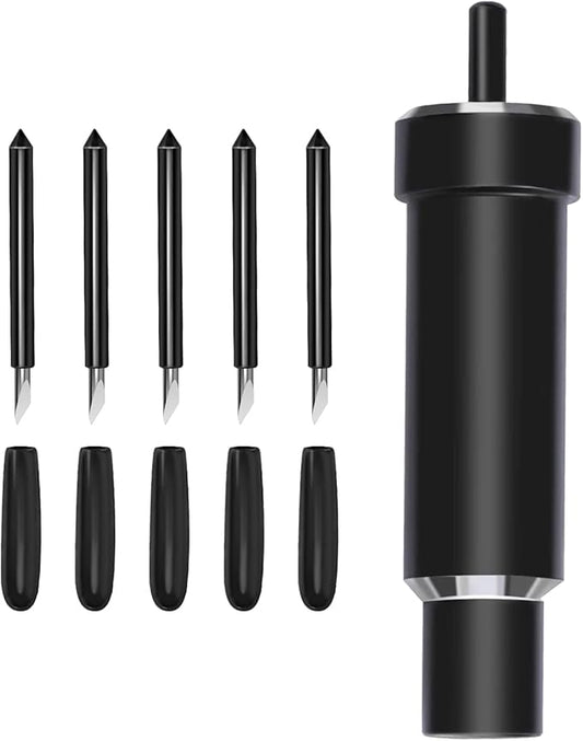 Deep Cut Housing +5 Pcs Deep-Point Blade, AUNKZL Replacement Deep Cut Blade Suitable for Explore Air One/Air/Air 2/ Air 3 / Maker/Maker 3 Cut Materials Up to 1.5mm Thickness, for Personalized Crafts