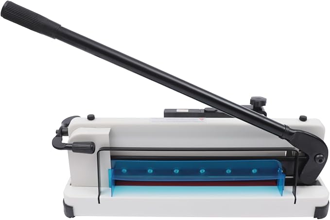 12" Heavy Duty Paper Cutter, 400 Sheet Capacity Guillotine Trimmer for A4, Stack Paper Trimmer with HSS Blade & Double Safety Protection for Office Home School Print Shop
