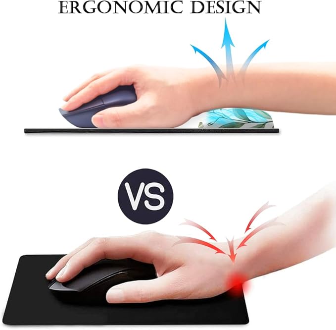 HOPONY Mouse Pad with Wrist Rest,Ergonomic Mouse Pads Wrist Support for Desk,Large Mousepad for Wireless Mouse Gaming Laptop Work Home Desk Accessories Office Supplies Decor,9 x 10 in,Blooming Flower