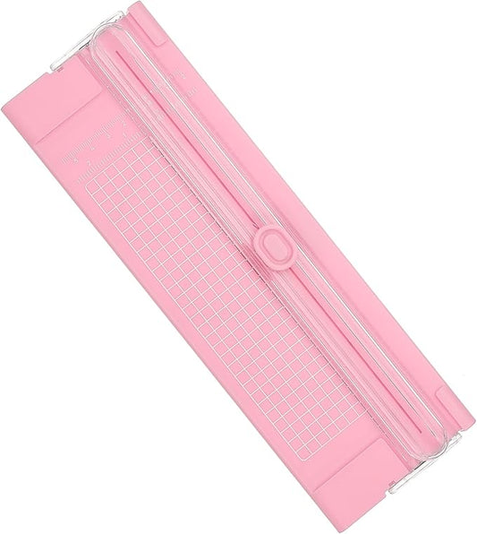 PATIKIL Paper Cutter Trimmer, A4 Straight Small Portable Paper Slide Paper Slicer with Safe-Guard for Craft Cardstock Label Card, Scrapbook Photo, Pink