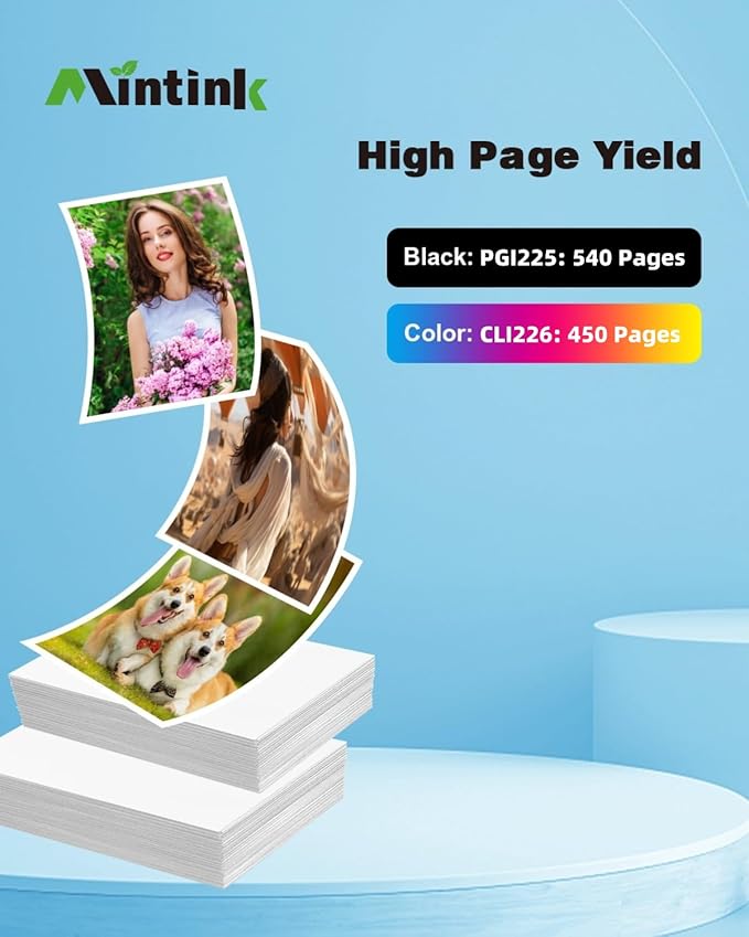 PGI225 CLI226 Ink Cartridges Replacement for Canon PGI-225 CLI-226 for PIXMA MG6120 MG6220 MG5320 MX882 Printer (3 Large Black, 3 Black, 3 Cyan, 3 Magenta, 3 Yellow, 3 Gray)