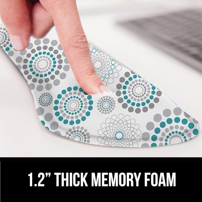GORILLA GRIP Silky Gel Memory Foam Wrist Rest for Computer Keyboard, Mouse, Ergonomic Design for Typing Pain Relief, Desk Pads Support Hand and Arm, Mousepad Rests, Stain Resistant, 2 Piece Pad Spiral