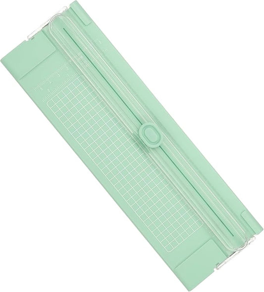 PATIKIL Paper Cutter Trimmer, A4 Straight Small Portable Paper Slide Paper Slicer with Safe-Guard for Craft Cardstock Label Card, Scrapbook Photo, Green