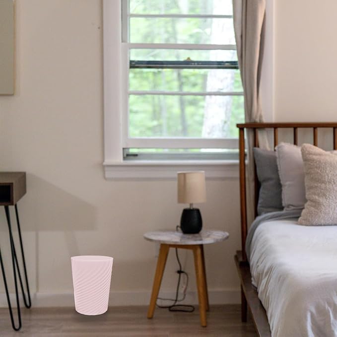 DAJITRE 1.8 Gallon Small Trash Can Wastebasket Recycling Bin Slim Profile for Compact Spaces Bathroom, Office, Bedroom, Kitchen (1.8 Gallon-2pack, Pink)