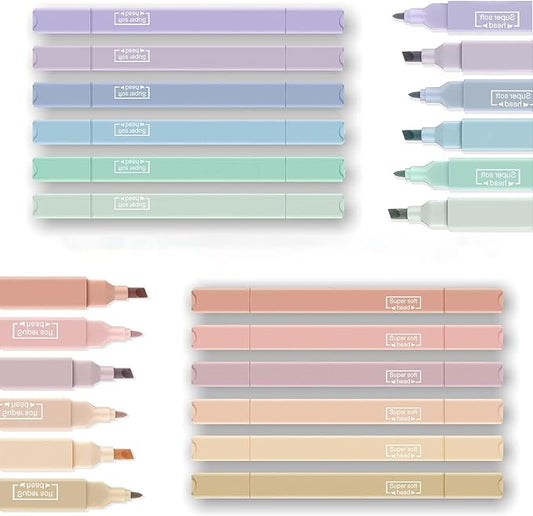 12Pcs Aesthetic Cute Highlighters Bible Pastel Highlighters and Pens no bleed Assorted Colors Highlighter for and Office Journal Home