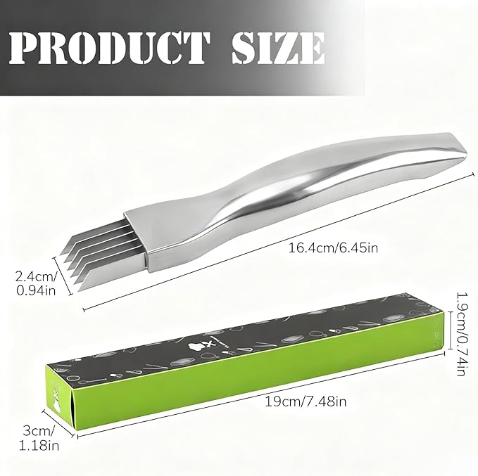 Perfect Garnishes in Seconds! Silk Shredder Knife & Vegetable Cutter, Upgraded Tool for Green Onion, Garlic, Carrot & Cucumber | Multifunctional Kitchen Slicer (1Pack)