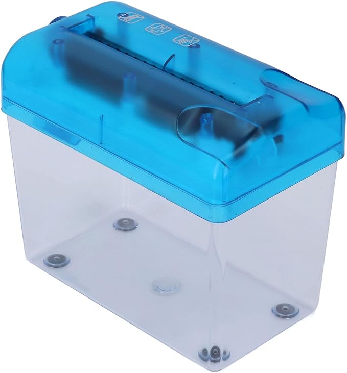 Manual Shredder Strip Cut Shredding Machine Desktop A6 Paper Cutting Tool for Office School Home Use Blue