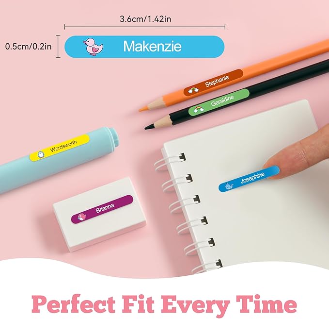 Personalized Name Labels for Kids - Custom Waterproof Stickers for School, Pencils, Baby Bottles & Daycare - Mom-Approved & Made in USA, BPA-Free, Easy-Peel Stick On Labels (Blue, 480 Stickers)