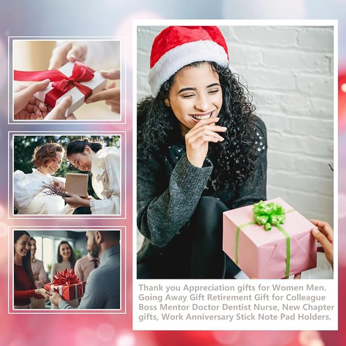 Thank You Appreciation Gift for Librarian, Inspirational Desk Sign for Librarian Library Workers Book Lovers, Appreciation Gift for School or Public Librarians Self-Stick Note Pad Holders-LBB97