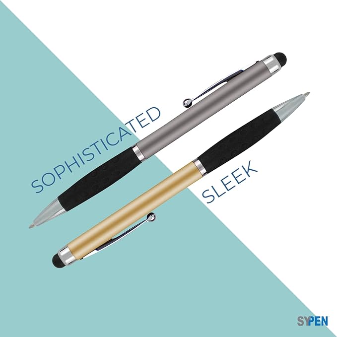 SyPen Customized Pens With your Custom Logo or Text-300 Pack Bulk-for Businesses, Parties, and Events, 2 in 1 Ballpoint Pen & Stylus Compatible with Touchscreen Devices, Red Barrel, Black Ink