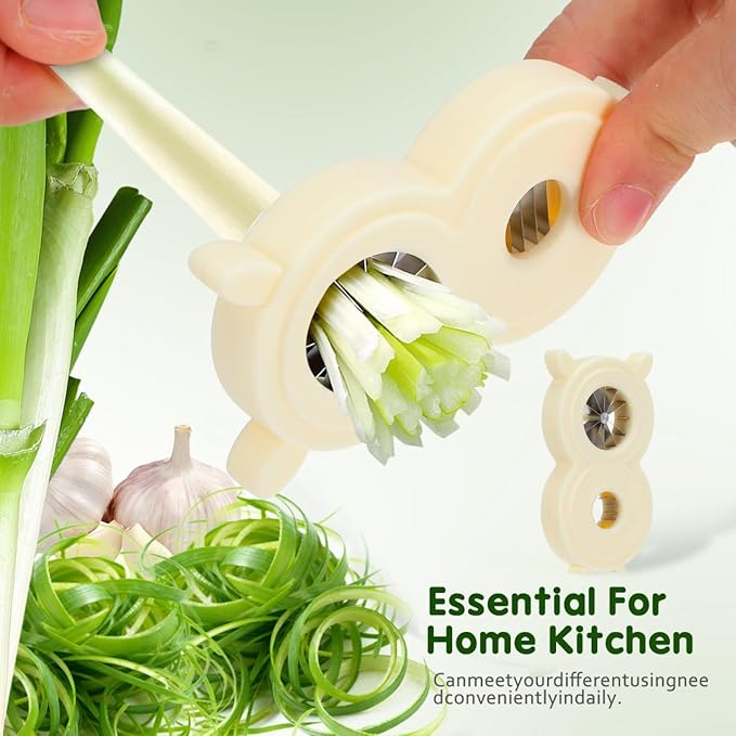 PRETYZOOM Kitchen Scallion Shredder Knife Multi-Function Vegetable Slicer Food-Grade Plastic Easy to Clean for Home Cooking and Meal Prep