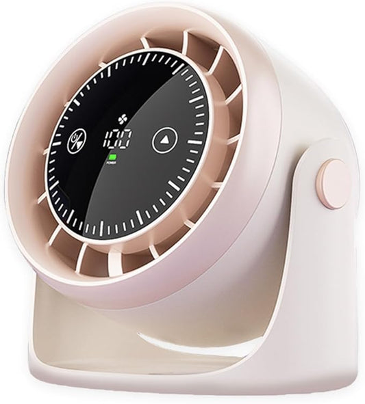 Desktop Circulating Fan with 100 Speeds, Whisper-Quiet Brushless Motor, USB-C Fast Charging & 10 Hr Runtime Desk Fan– Table Fan for Office, Kitchen & Bedroom Cooling