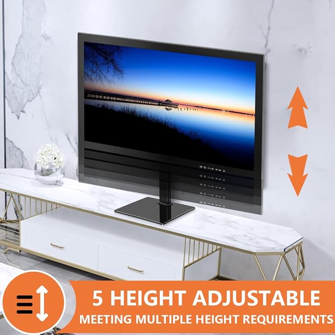 KKTONER Single Computer Monitor Stands Full Motion Swivel Free Standing Desk Vesa Mount for 13 inch to 32 inch Screen Height Adjustable Monitor Mount Vesa 75 * 75mm/100 * 100mm Hold up 77Lbs