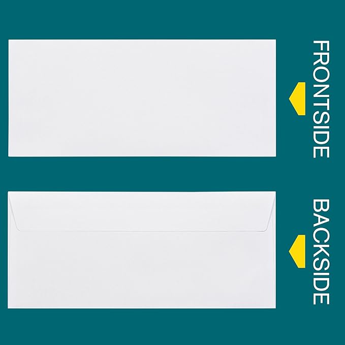 #10 Envelopes Self Seal, 500 Count, Security Tinted, 4 1/8 x 9 1/2 Inch, Business Envelopes Letter Size, 24 LB Paper - Bright White Color - Legal Size