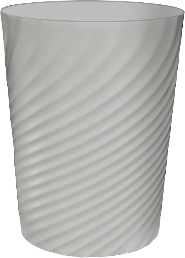 DAJITRE 1.8 Gallon Small Trash Can Wastebasket Recycling Bin Slim Profile for Compact Spaces Bathroom, Office, Bedroom, Kitchen (1.8 Gallon, Grey)