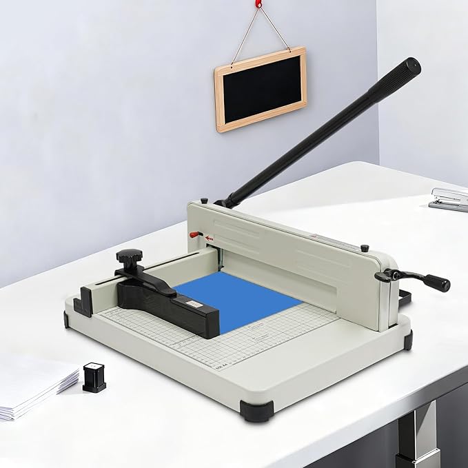 12" Heavy Duty Paper Cutter, 400 Sheet Capacity Guillotine Trimmer for A4, Stack Paper Trimmer with HSS Blade & Double Safety Protection for Office Home School Print Shop