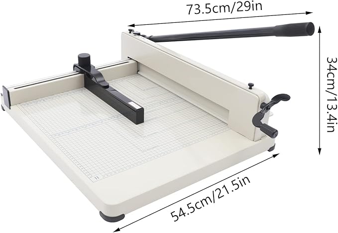 Heavy Duty Paper Cutter 17 Inch Heavy Duty Guillotine Paper Cutter with Metal Base A3 Large Industrial Guillotine Office Home School Shop Stacking Paper Cutter for Cardstock, Card, Leather White