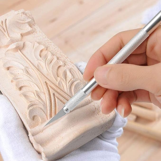 DIYSELF 23 Pack Craft Knife Precision Hobby Knife Kit, 1 Exacto Knife with 20 Spare Art Knife Blades for Art, Scrapbooking, Stencil, 8" x 6" Cutting Mat