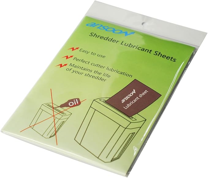 Paper Shredder Lubricant Lubricating Sheets, Paper Shredder Oil Sharpening & Cleaning Sheet for Cross-Cut and Micro-Cut Paper Shredders (18-Pack)