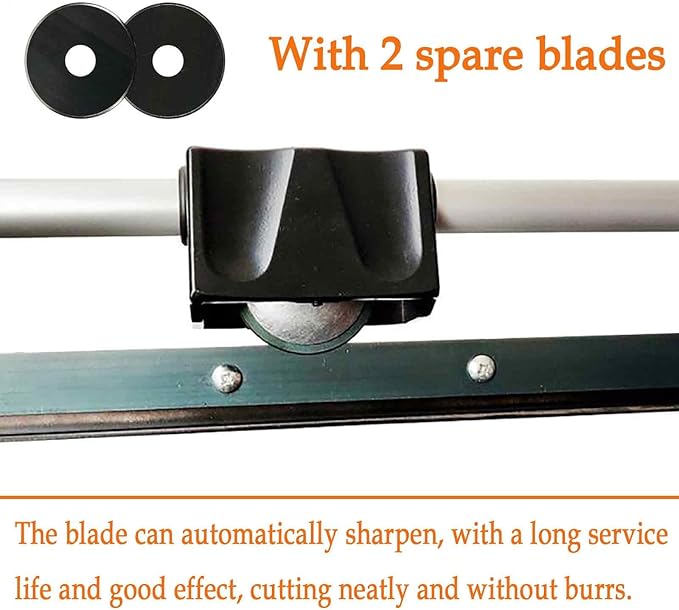 36" Rotary Paper Trimmer Cutter, Gliding Cutters with Mental Structure, Bi-Directional Cutting Blade, for Cutting Photo Paper, Film, Standard Paper, with 2 Spare Blades