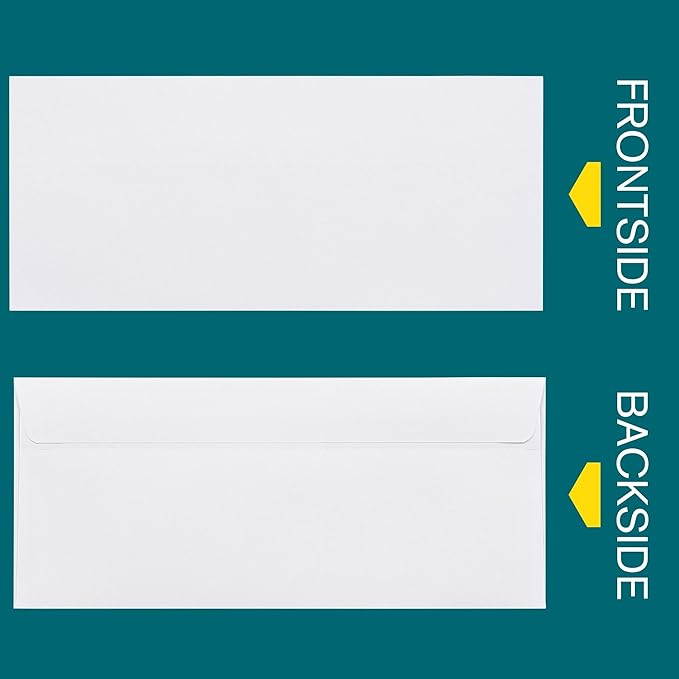 #10 Envelopes Self Seal - 80/pack - 4 1/8 x 9 1/2 inch Letter Size - Business Envelopes #10 Flip & Stick Closure, Security Tinted for Invoices, Statements - Blank White 24lb Paper