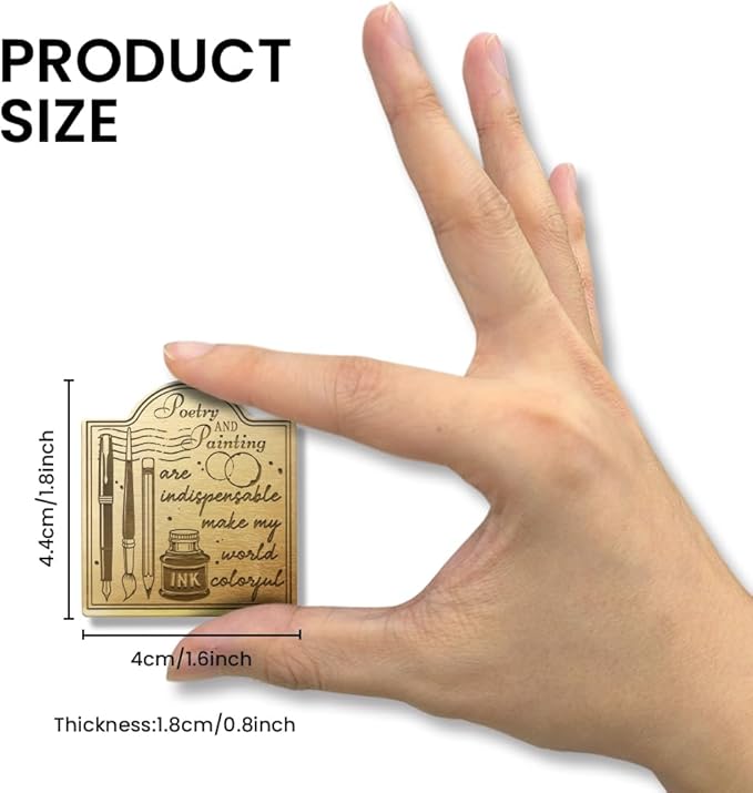 ANATTASOUL Journal Clip Vintage Pen Paintbrush and Pencil Metal Travelers Notebook Clip, Decorative Heavy Duty Brass Journal Page Holder Clips for Book, Paper, Bookmark