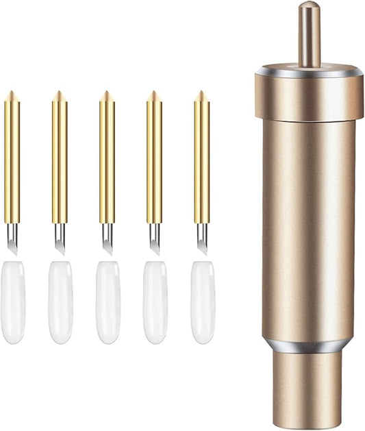 5 PCS Premium Fine-Point Blade and Housing Compatible with ExploreAir/Air 2/Air 3/Maker/Maker 3/Expression Cutting Machines for Light to Mid-Weight Materials Like Cardstock, Vinyl, Iron-On & More