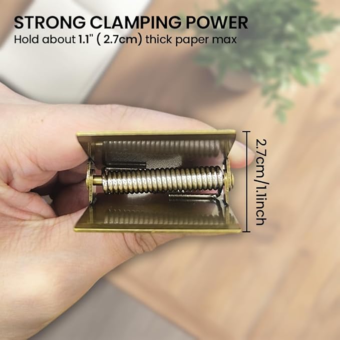 ANATTASOUL Journal Clip Vintage Pen Paintbrush and Pencil Metal Travelers Notebook Clip, Decorative Heavy Duty Brass Journal Page Holder Clips for Book, Paper, Bookmark