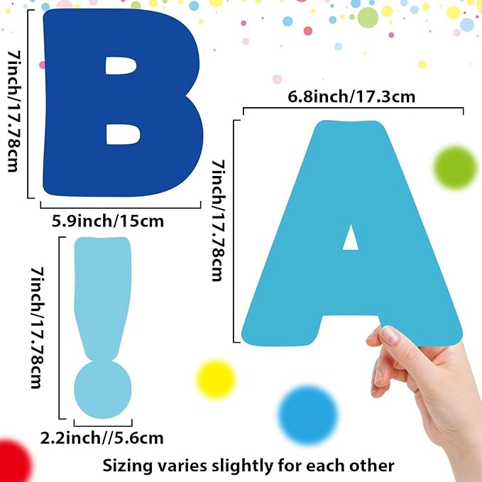 150 PCS Large 6" Font Bulletin Board Letters and Punctuation Cutouts Set, Simple Winter Blue Theme Decoration Letters for Classroom Alphabet Poster Wall Bulletin Board Display Home School Decor