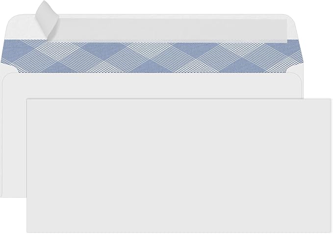 #10 Security Self-Seal Envelopes, PANDRI Windowless Business Mailing Envelopes, Security Tint Pattern for Secure Mailing, Invoices and Statements, Size 4-1/8 x 9-1/2 Inch - 24 LB - 500 Count
