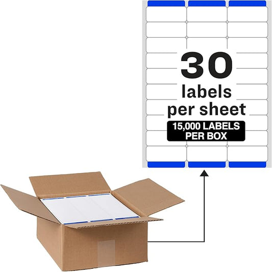 Avery Printable Address Labels with Sure Feed, 1" x 2-5/8" Customizable Stickers, White, 15,000 Blank Mailing Labels for Laser Printers, Great for Mailing, Shipping, and More (95915)