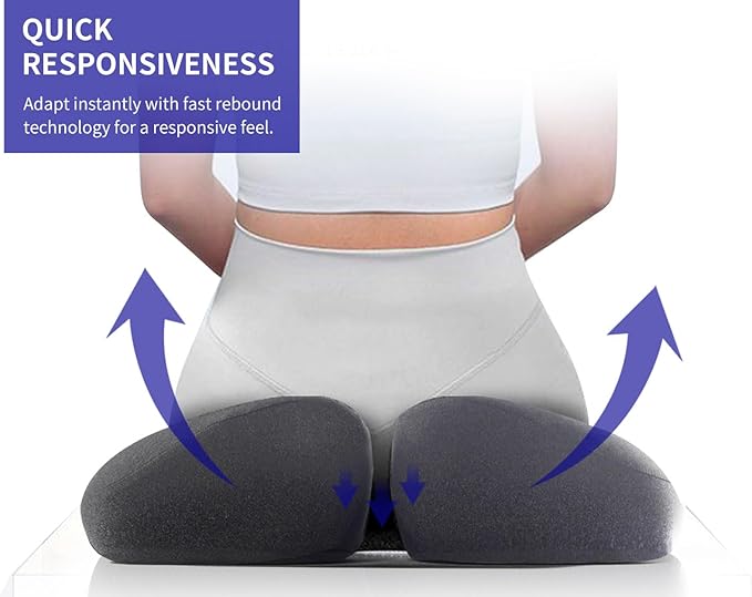 SupremeComfort X-Large Gel Infused High Density Foam Seat Cushion for Office Chair, Kitchen Chair, Car Seats- Elevate Your Seating Experience -Pressure Sore and Tailbone Pain Relief