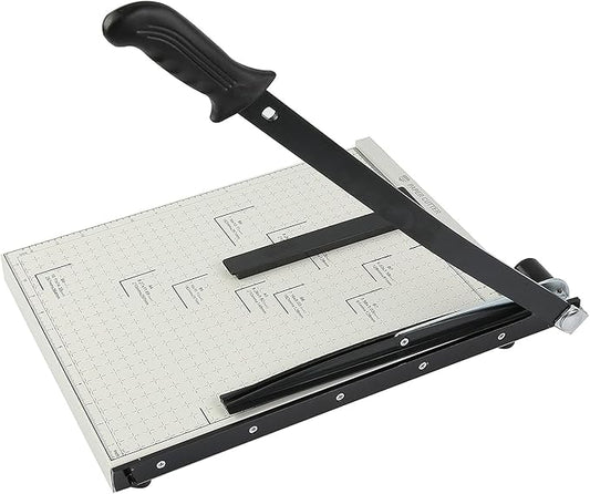 Paper Cutter B4 Stack Paper Trimmer Guillotine Heavy Duty Metal Base, 15" Cutting Length with Guard Rail Safety Blade Lock, 10-Sheet Capacity, Guillotine Paper Slicer Cutter for Office Home School