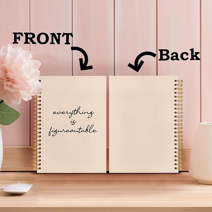 SNNDER Everything Is Figureoutable Inspirational Notebook Journal, Motivational Gifts for Coworkers Women Men, Positive Affirmation Journal Notebook, Hardcover Spiral Notebooks 5.5x8.3 Inch