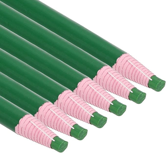 PATIKIL China Markers, 6 Pack Grease Pencil Peel Off Wax Pencil Wood for Labeling Drawing Glass Garments Film Paper Vinyl Metal, Green