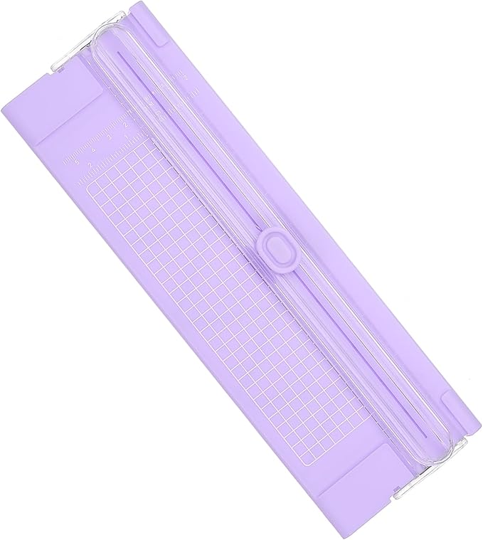 PATIKIL Paper Cutter Trimmer, A4 Straight Small Portable Paper Slide Paper Slicer with Safe-Guard for Craft Cardstock Label Card, Scrapbook Photo, Purple