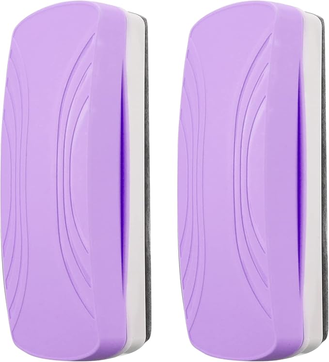 Ddaowanx Whiteboard Eraser - Magnetic Dry Erase, Glass Board Eraser, School and Office Supplies, Pack of 2 (Purple)
