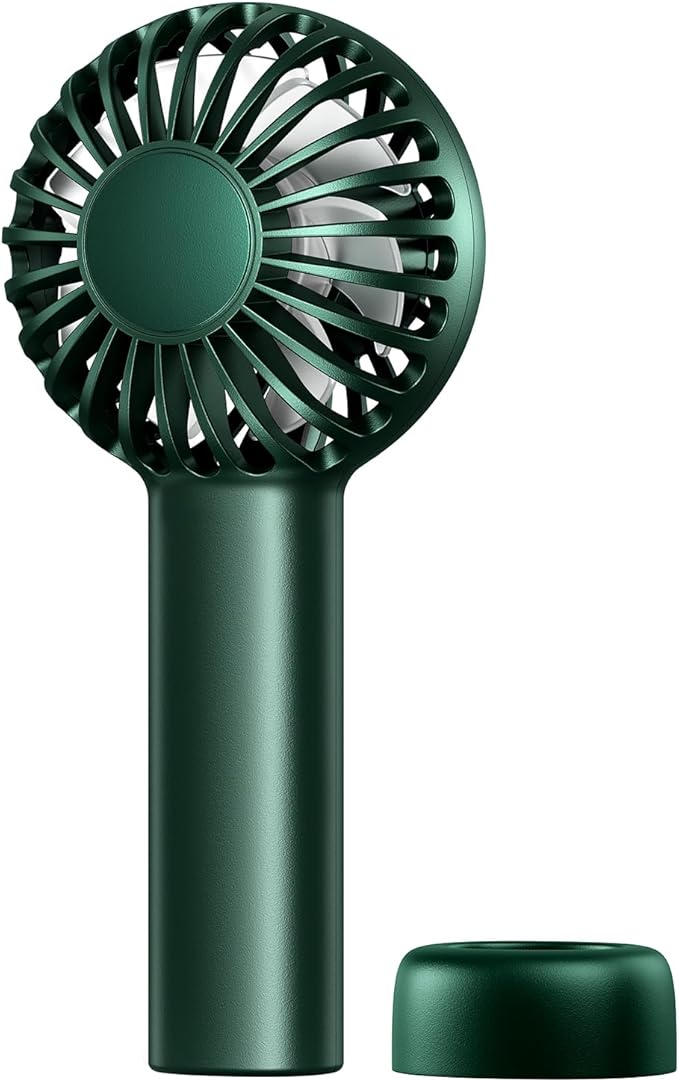 SWEETFULL Mini Portable Fan - Rechargeable Handheld Fan, 3 Speeds Personal Small Hand Gifts for Travel Essentials, Lash, Makeup, Eyelash, Kids, Girls, Women - USB, Cute Design Dark Green