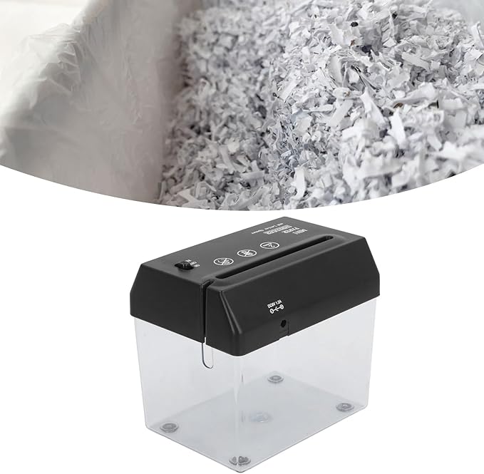 Mini Hand Shredder Portable Paper Shredder with High Security 12 Sheet Micro Cut Entry for Office School Home Use Shred Bills Receipts