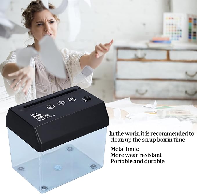 Electric Paper Shredder, Shredders for Home, Small Paper Shredder, Suitable for Anyone, Office, School, Home, Etc