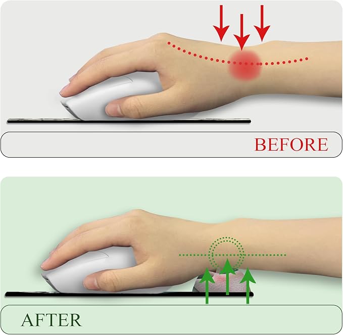 Succulents Ergonomic Mouse Pad with Wrist Rest, Gaming Mouse Pad with Wrist Support, Funny Computer Mousepad with Non-Slip Pain Relief PU Base, Cute Office Desk Accessories Decor Supplies