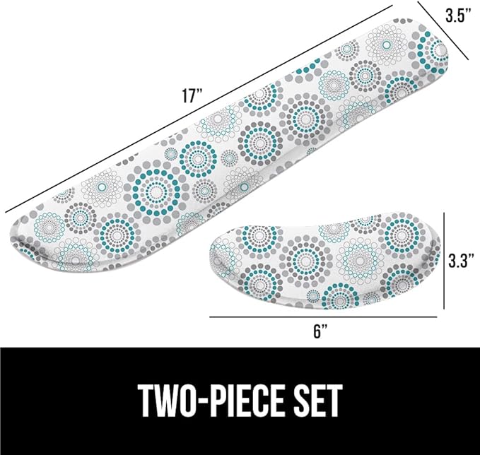 GORILLA GRIP Silky Gel Memory Foam Wrist Rest for Computer Keyboard, Mouse, Ergonomic Design for Typing Pain Relief, Desk Pads Support Hand and Arm, Mousepad Rests, Stain Resistant, 2 Piece Pad Spiral