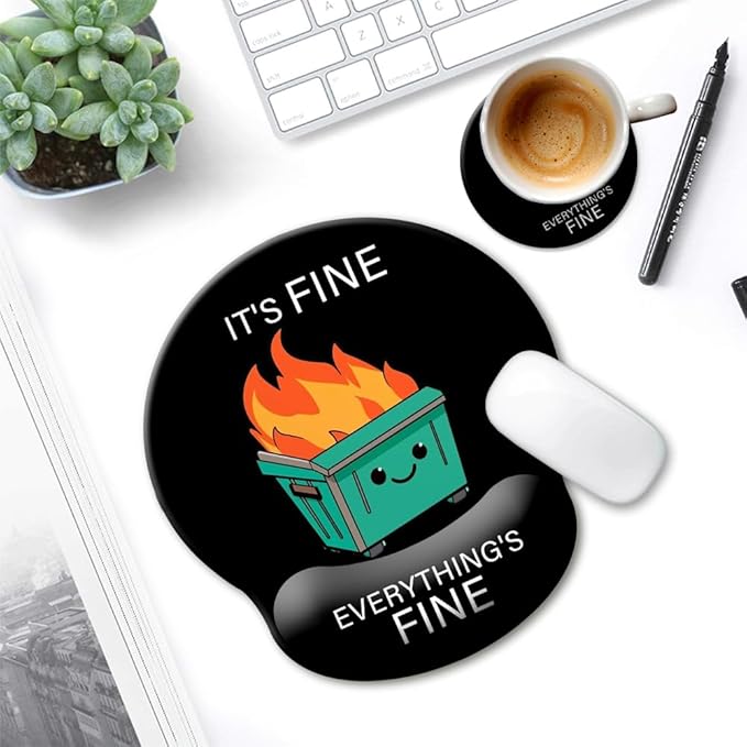 HOPONY Mouse Pad with Wrist Rest,Ergonomic Mouse Pads Wrist Support for Desk,Large Mousepad for Wireless Mouse Gaming Laptop Work Home Desk Accessories Office Supplies Decor,9 x 10 in,Green Dumpster