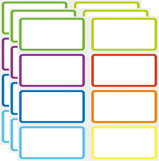 Reusable Dry Erase Labels Sticky Notes for Storage Bins Organizing Jar Pantry, Waterproof Removable Label Stickers for Kitchen Office School All Purpose Use (2 * 4 inches 8 Colors)